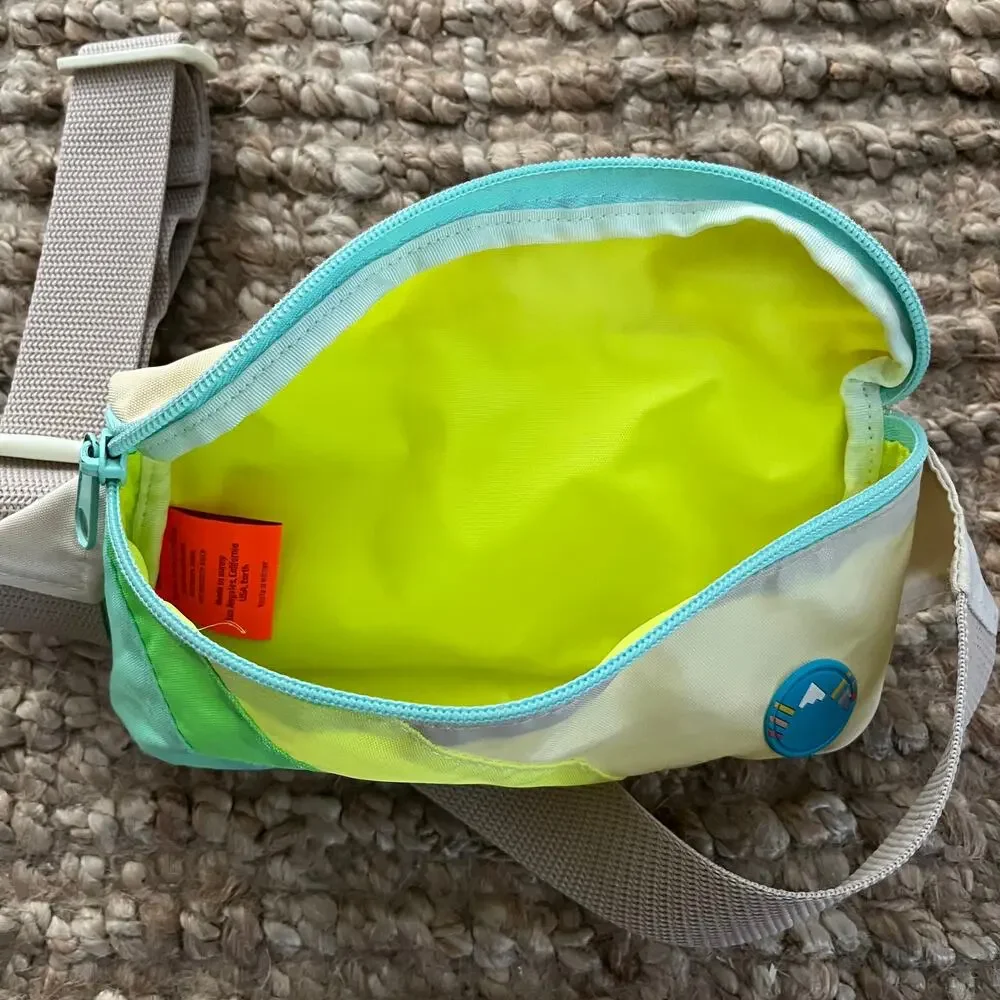 Mokuyobi Neon Seas Fanny Pack Water Resistant Belt Bag 1.5L Made in USA EUC Y2K